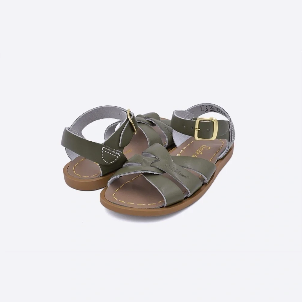 Saltwaters classic sandals Olive green C9 kids